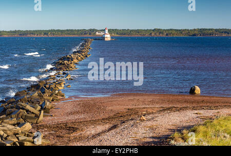 Indian Head-Leuchtturm an der Mündung des Hafens in Summerside, Prinz Eduard Insel, Kanada. Stockfoto