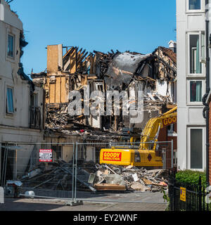 Holz Wohnungen Rahmen Feuer an der alten Gerberei Canterbury Kent Stockfoto