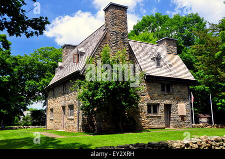 Guilford, Connecticut: Historische Stein 1639 Pfr Henry Whitfield Haus und Museum * Stockfoto