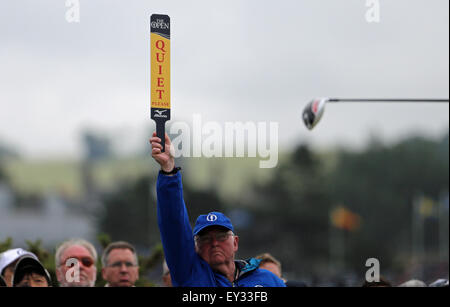 Fife, Schottland. 19. Juli 2015. Hideki Matsuyama (JPN) Golf: Hideki Matsuyama von Japan in Aktion auf das 4. Loch während der dritten Runde der 144. British Open Championship auf dem Old Course, St Andrews in Fife, Schottland. © Koji Aoki/AFLO SPORT/Alamy Live-Nachrichten Stockfoto