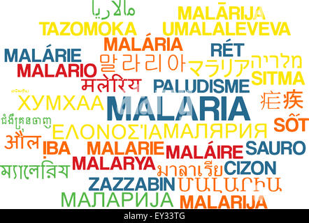 Hintergrund-Konzept Wordcloud mehrsprachige internationale Sprache Außenillustration malaria Stockfoto