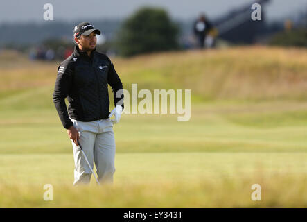 Fife, Schottland. 19. Juli 2015. Jason Day (AUS) Golf: Jason Day von Australien in Aktion auf dem 17. Loch während der dritten Runde der 144. British Open Championship auf dem Old Course, St Andrews, Fife, Schottland. © Koji Aoki/AFLO SPORT/Alamy Live-Nachrichten Stockfoto