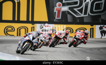 Salinas, Kalifornien, USA. 19. Juli 2015. während das Eni FIM Superbike World Championship Laguna Sega Salinas, CA. Credit: Cal Sport Media/Alamy Live News Stockfoto