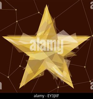 Gold Star machte aus Dreiecken, modernes Design Vektor betriebswirtschaftlichen Hintergrund mit Polygon-Formen Stock Vektor