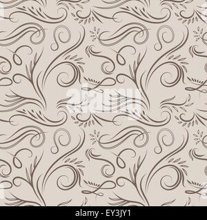 Vintage Latte Muster klassischen Wirbel Vektor nahtlose Hintergrund für Tapeten und Textil-design Stock Vektor