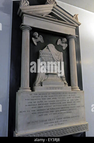 Kirche St. Cuthberts, Carlisle, Cumbria, England, UK Innenraum - William Giles Denkmal Stockfoto