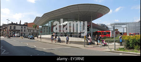 Warrington Bus Station, Austausch, Stadtzentrum, Cheshire, England, UK Stockfoto