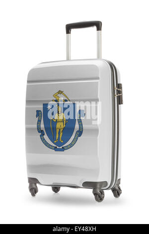 Koffer lackiert in uns Staatsflagge - Massachusetts Stockfoto