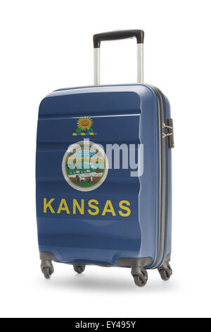 Koffer lackiert in uns Staatsflagge - Kansas Stockfoto