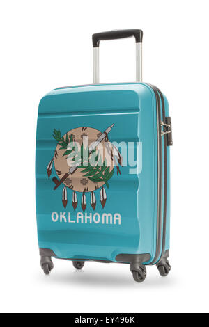 Koffer lackiert in uns Staatsflagge - Oklahoma Stockfoto
