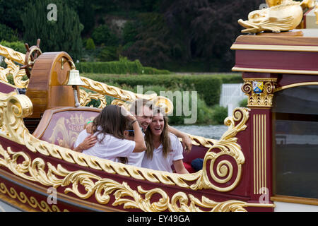 Nachdem ihr Foto auf der Gloriana die britischen royal Barge Ruderer Stockfoto