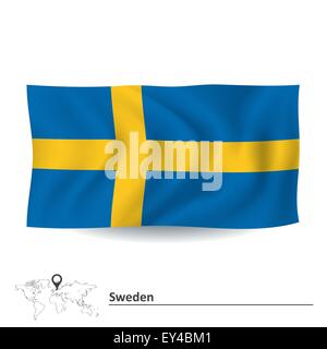 Flagge von Schweden - Vektor-illustration Stock Vektor