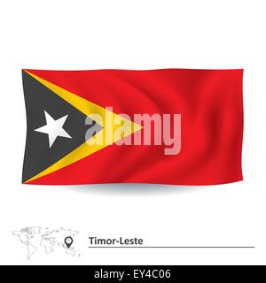 Flagge von Timor-Leste - Vektor-illustration Stock Vektor