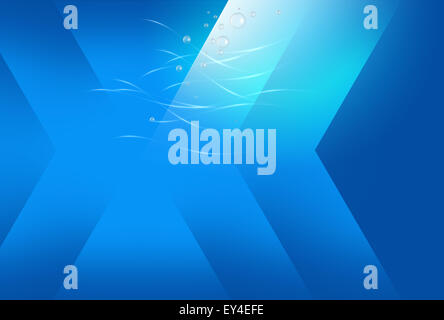 Abstrakte Tiefsee blauen Hintergrund mit Bläschen und Wellen. Stockfoto