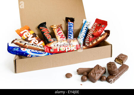 Eine Schachtel mit Mars Schokoriegel Auswahl Stockfoto