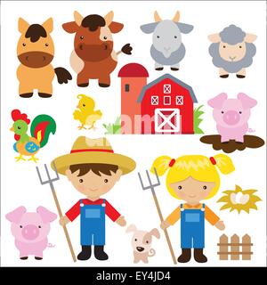 Bauernhof-Vektor-illustration Stock Vektor