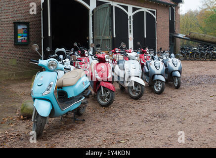 DENEKAMP, Niederlande - 15. November 2014: bunte italienischen Roller bereit, gemietet werden. Stockfoto