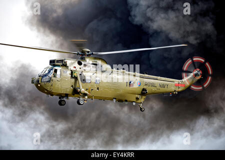 Ein Royal Navy Westland Sea King Mk 4 ZA298 848 Naval Air Squadron an RNAS Yeovilton. Stockfoto