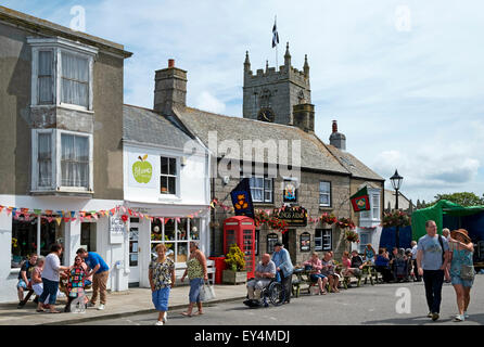 Der Stadtplatz in St.Just, Cornwall, England, UK Stockfoto