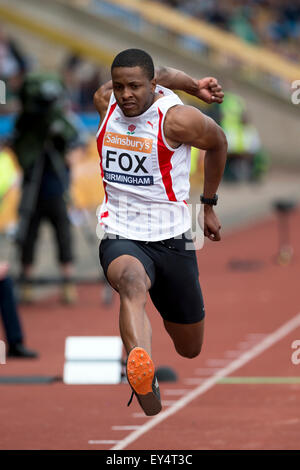 Nathan FOX im Wettbewerb im Dreisprung der Herren, 2014 Sainsbury's British Championships Birmingham Alexander Stadium UK Stockfoto