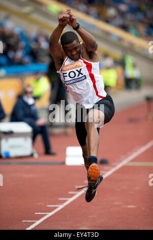 Nathan FOX im Wettbewerb im Dreisprung der Herren, 2014 Sainsbury's British Championships Birmingham Alexander Stadium UK Stockfoto