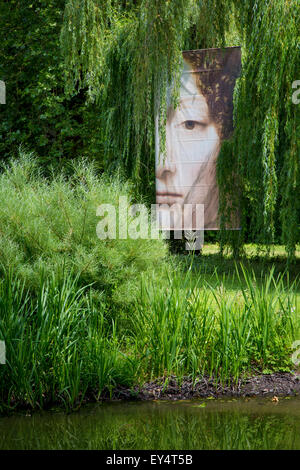 Anzeige der Gartenkunst zu Leonardo da Vincis Hause - Chateau Clos Luce, Amboise, Indre-et-Loire, Frankreich Stockfoto