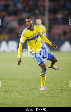 Das Stadion Letna, Prag, Tschechische Republik. 27. Juni 2015. Isaac Kiese Thelin (SWE), 27. Juni 2015 - Fußball: UEFA European Under-21 Championship 2015 Halbfinale match zwischen u-21-Dänemark 1-4 u-21-Schweden im Letná-Stadion, Prag, Tschechische Republik. © Mutsu Kawamori/AFLO/Alamy Live-Nachrichten Stockfoto