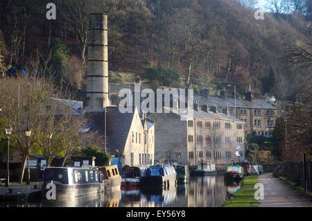 Rochdale Kanal, Hebden Bridge, Yorkshire, England. Stockfoto