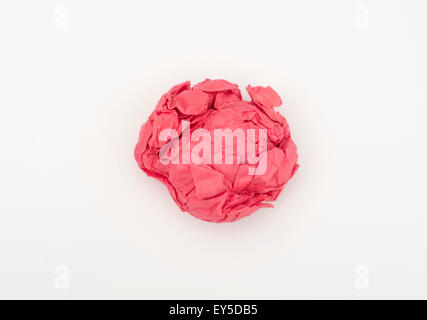 zerfallene Ball rotes Papier Stockfoto