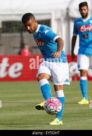 Dimaro, Italien. 21. Juli 2015. Lorenzo Insigne während Fußball-Freundschaftsspiel zwischen Ssc Napoli und Ananue für Vorsaison Sommertraining Italien Fußballmannschaft SSC Napoli in Dimaro Italien.  Bildnachweis: Agnfoto/Alamy Live-Nachrichten Stockfoto