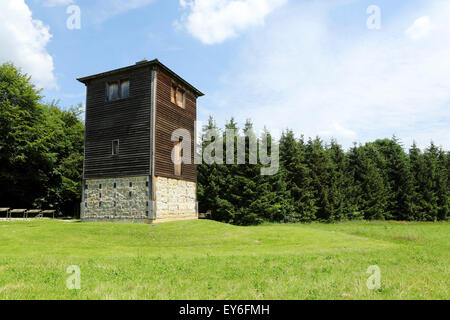 Rekonstruierten römischen Stil Turm in der Limes-Park Rainau bei Rainau-Schwabsberg in der Nähe von Aalen, Deutschland. Stockfoto