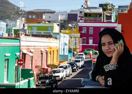 Kapstadt Südafrika,Bo-Kaap,Schotsche Kloster,Malaiisches Viertel,Muslim,Nachbarschaft,Chiappini Street,Teenageralter Teenager Teenager Mädchen,Youngster,f Stockfoto