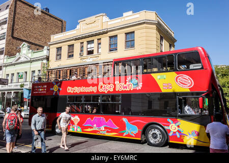 Kapstadt Südafrika, Stadtzentrum, Zentrum, Long Street, Stadt, Doppeldeckerbus, Reisebus, SAfri150309182 Stockfoto