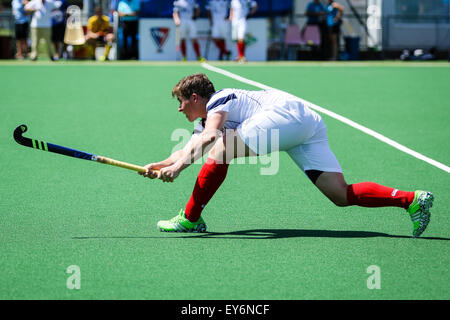 Prag, Tschechische Republik. 22. Juli 2015. Rollstuhlbasketball-Meisterschaften II Spiel zwischen Schottland und der Ukraine. Bildnachweis: Petr Toman/Alamy Live-Nachrichten Stockfoto