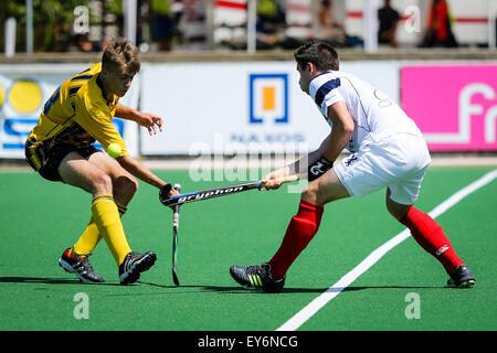 Prag, Tschechische Republik. 22. Juli 2015. Rollstuhlbasketball-Meisterschaften II Spiel zwischen Schottland und der Ukraine. Bildnachweis: Petr Toman/Alamy Live-Nachrichten Stockfoto