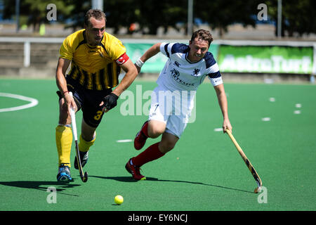 Prag, Tschechische Republik. 22. Juli 2015. Rollstuhlbasketball-Meisterschaften II Spiel zwischen Schottland und der Ukraine. Bildnachweis: Petr Toman/Alamy Live-Nachrichten Stockfoto