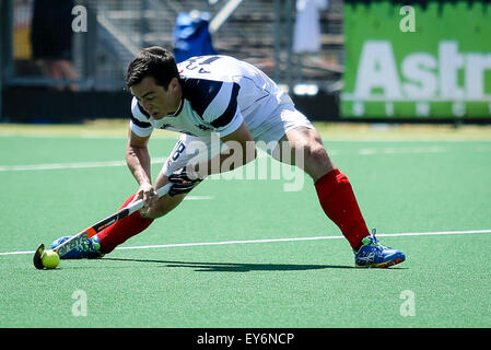 Prag, Tschechische Republik. 22. Juli 2015. Rollstuhlbasketball-Meisterschaften II Spiel zwischen Schottland und der Ukraine. 18 ADAMS Wei. Bildnachweis: Petr Toman/Alamy Live-Nachrichten Stockfoto