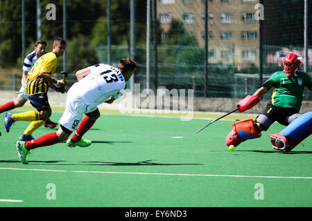 Prag, Tschechische Republik. 22. Juli 2015. Rollstuhlbasketball-Meisterschaften II Spiel zwischen Schottland und der Ukraine. 13 BAIN Kenny Credit: Petr Toman/Alamy Live-Nachrichten Stockfoto