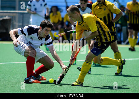 Prag, Tschechische Republik. 22. Juli 2015. Rollstuhlbasketball-Meisterschaften II Spiel zwischen Schottland und der Ukraine. Bildnachweis: Petr Toman/Alamy Live-Nachrichten Stockfoto