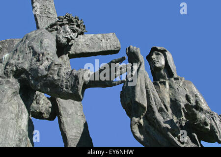 6. Station des Kreuzweges - Veronica wischt das Antlitz Jesu Stockfoto