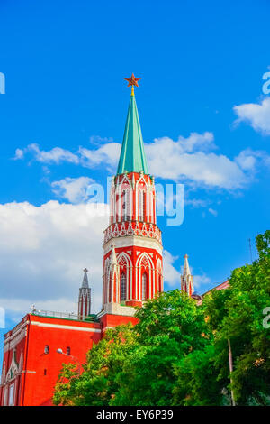 Nikolskaya Turm des Kreml in Moskau Stockfoto