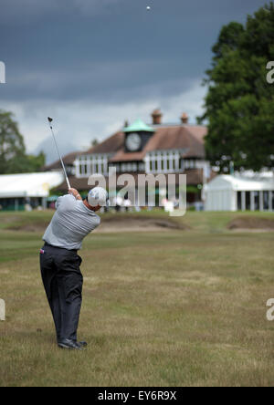 Sunningdale, UK. 22. Juli 2015. Aktion aus der Praxis für die Senior Open Championship im Sunningdale Golf Club am 22. Juli 2015 in Sunningdale, England. © David Stockfoto