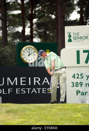 Sunningdale, UK. 22. Juli 2015. Aktion aus der Praxis für die Senior Open Championship im Sunningdale Golf Club am 22. Juli 2015 in Sunningdale, England. © David Stockfoto