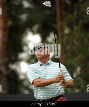 Sunningdale, UK. 22. Juli 2015. Aktion aus der Praxis für die Senior Open Championship im Sunningdale Golf Club am 22. Juli 2015 in Sunningdale, England. © David Stockfoto