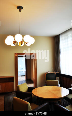 Büro-Lounge der Stasi-Zentrale in das Stasi-Museum, Berlin Stockfoto