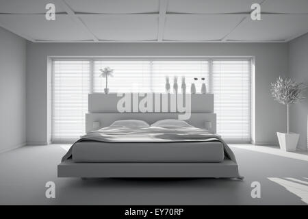 Inneren 3D-Rendering aus einem modernen Schlafzimmer Stockfoto