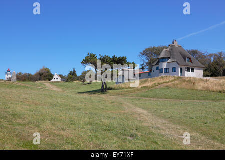 Die Heimat des berühmten dänischen Polarforscher und Anthropologe, Knud Rasmussen, auf der Moräne cliff Spodsbjerg in Hønsinge Lyng, Seeland, Dänemark Stockfoto