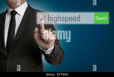 Highspeed-Internet-Browser gesteuert Geschäftsmann. Stockfoto