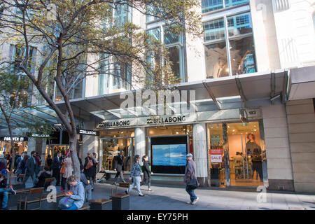 Pitt Street Einkaufsviertel Einzelhandel im Herzen der Innenstadt von Sydney, Australien Stockfoto