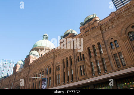 Außenseite des QVB Königin Victoria in der George Street, Stadtzentrum von Sydney, Australien Stockfoto